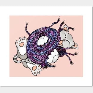 Yarn is So Fun! Playful Kitten Drawing Posters and Art